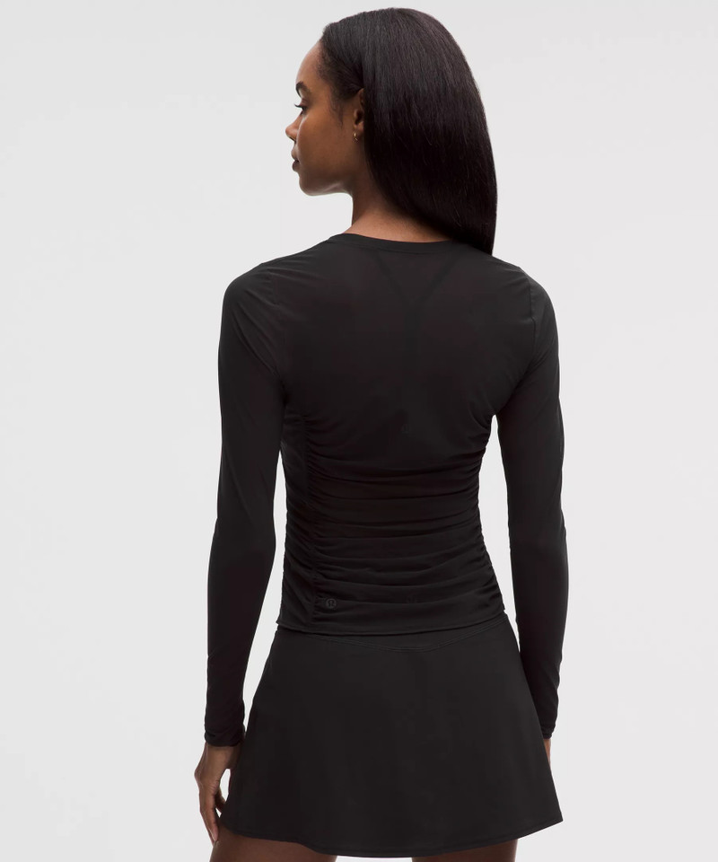 Mesh Ruched Long-Sleeve Shirt 3