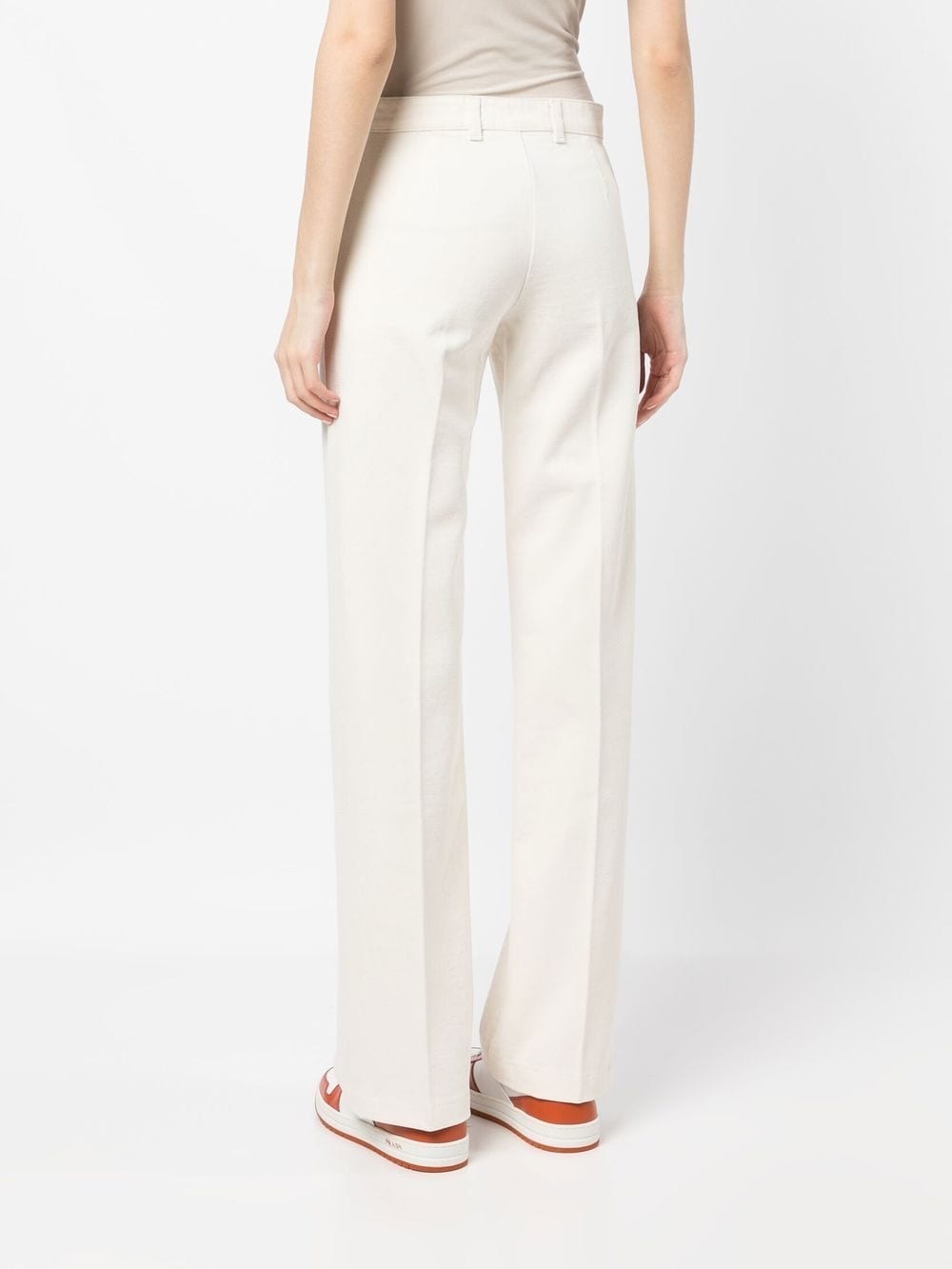 logo-plaque flared jeans - 4