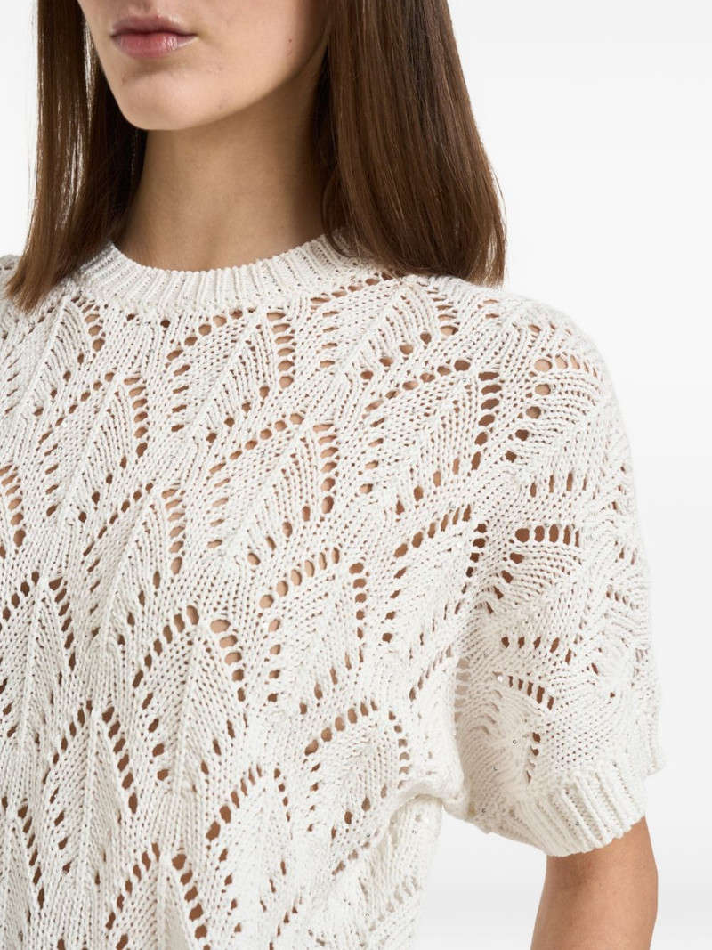 pointelle-knit T-shirt 6