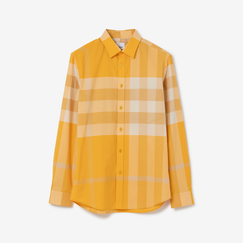 Check Stretch Cotton Poplin Shirt 1