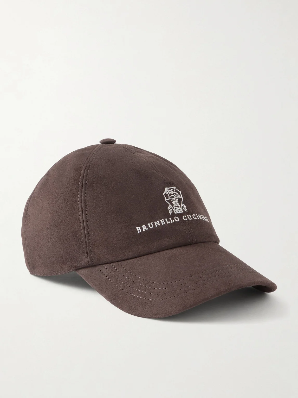 Logo-Embroidered Suede Cap - 1