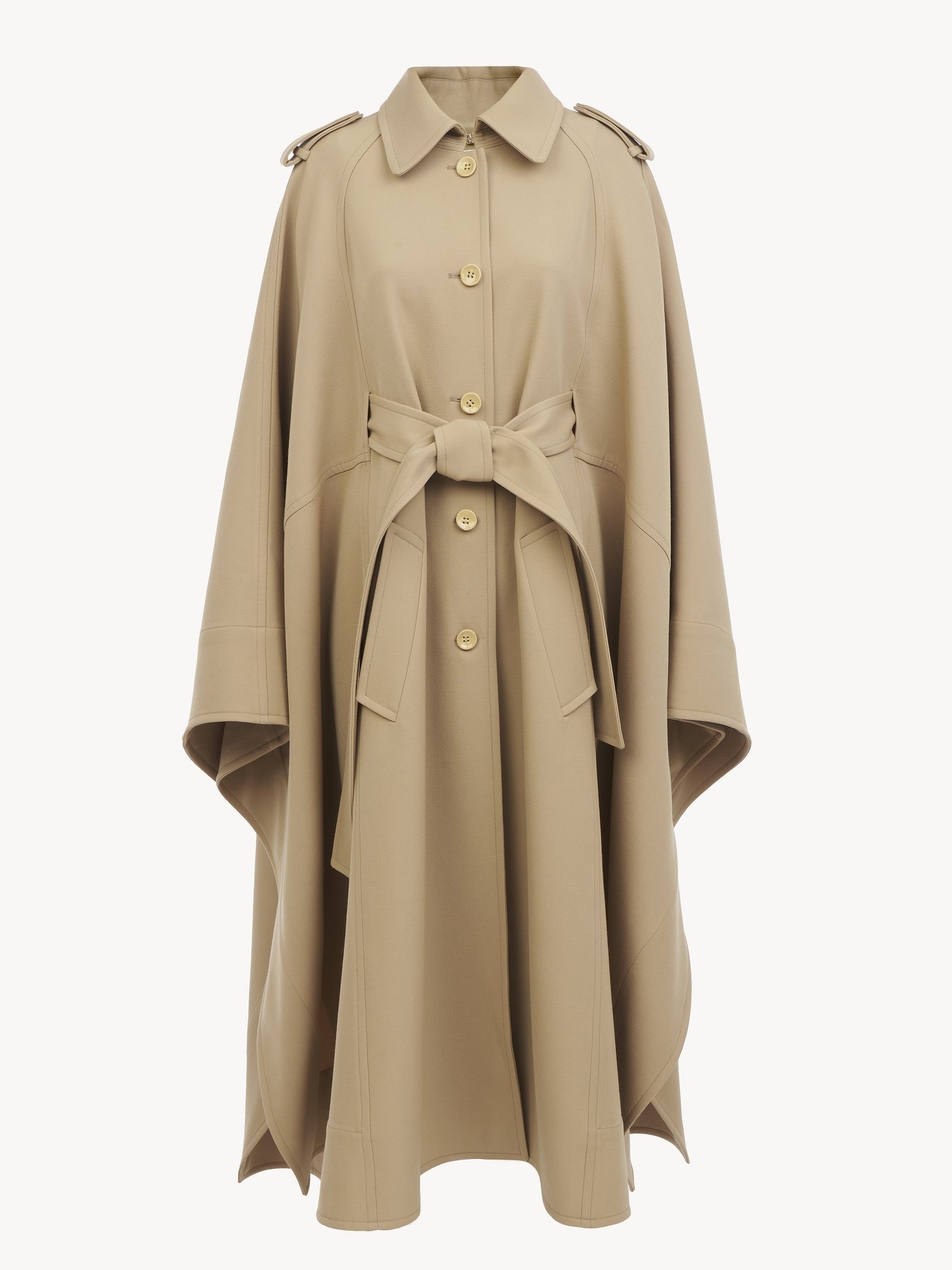 BELTED LONG CAPE - 4
