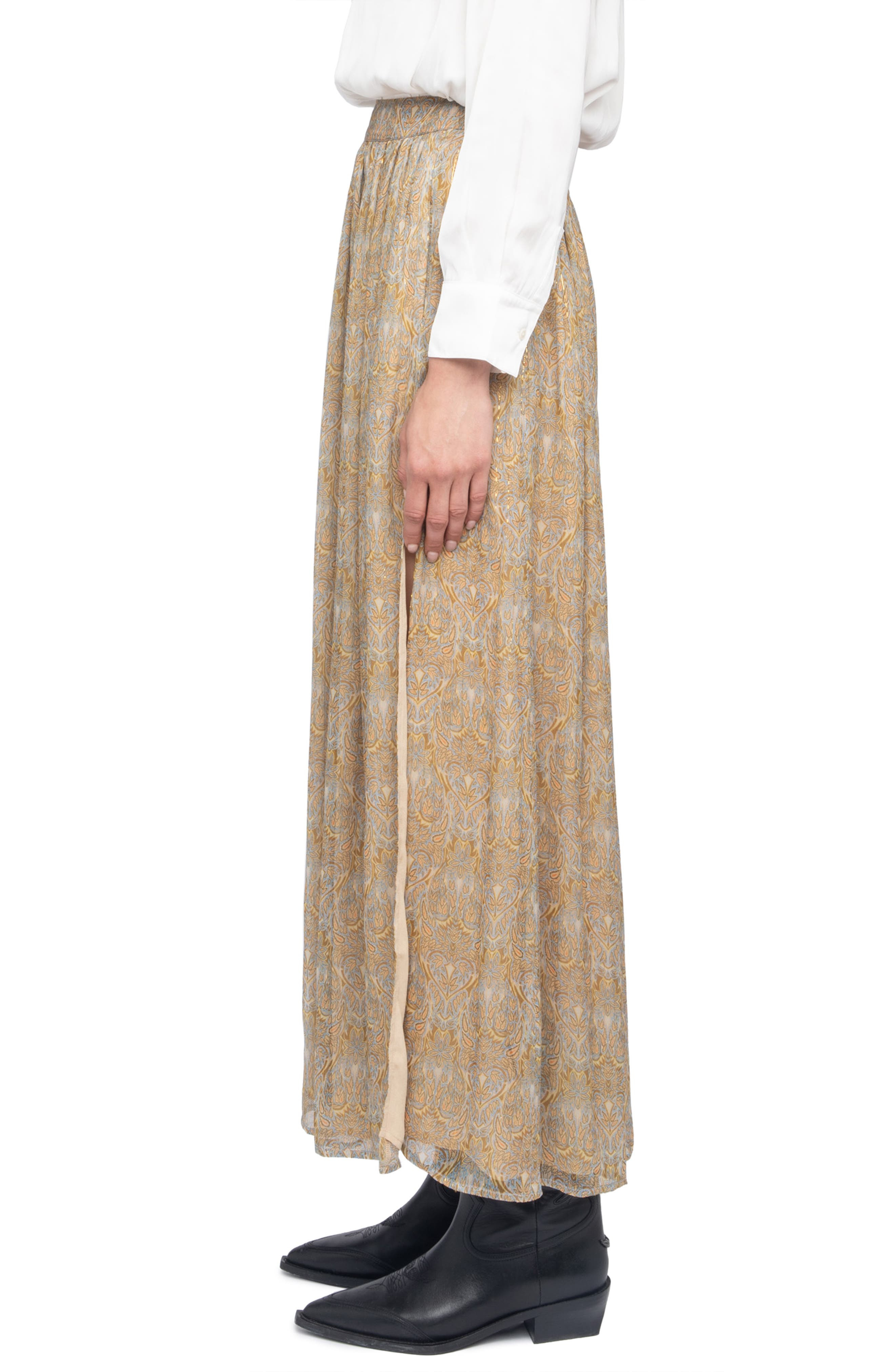 Zadig & Voltaire Jady Paisley Print Maxi Skirt in Cloud at Nordstrom - 3