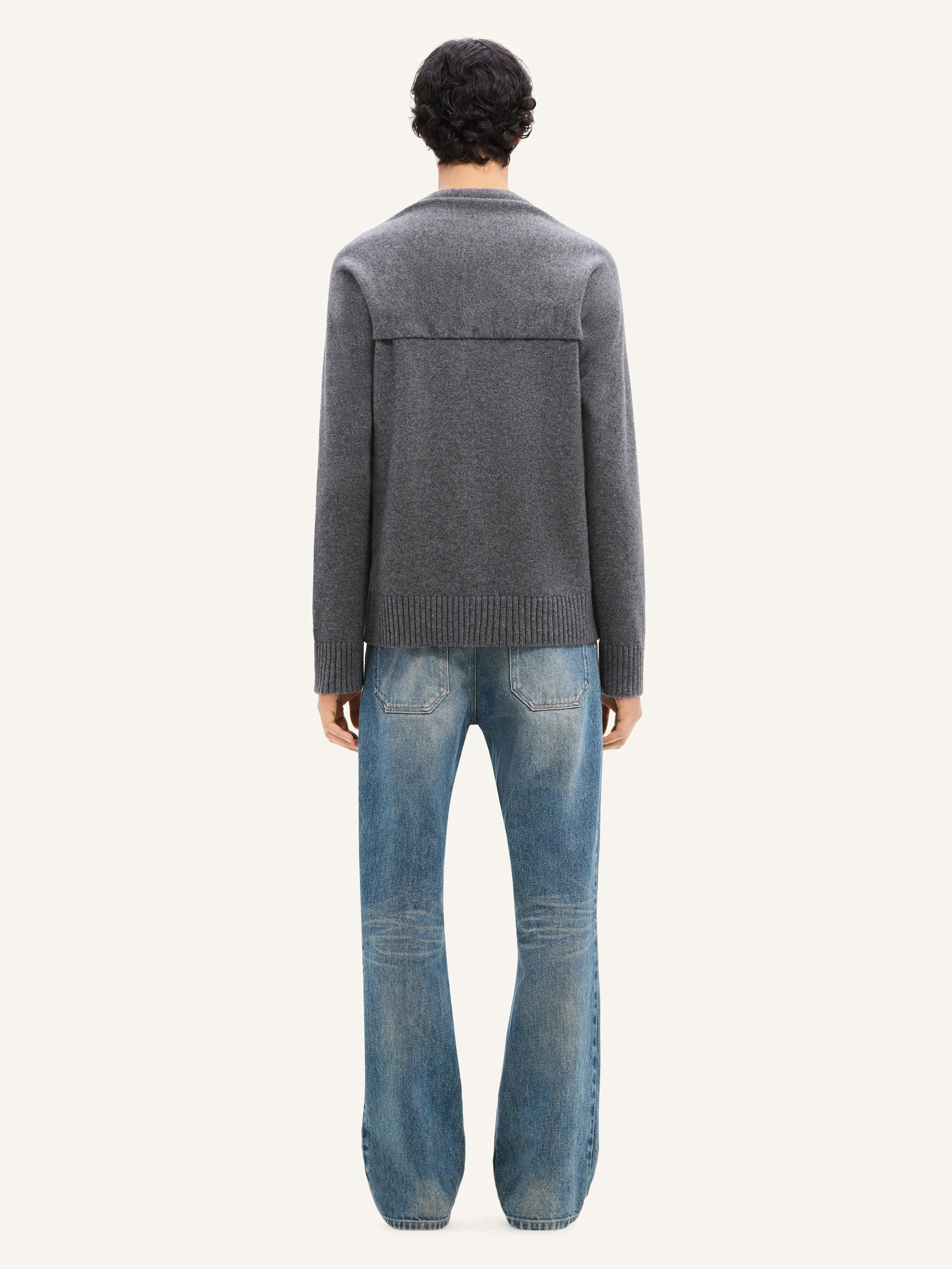 WOOL SWEATER WITH DRAP BEHIND THE BACK - 5
