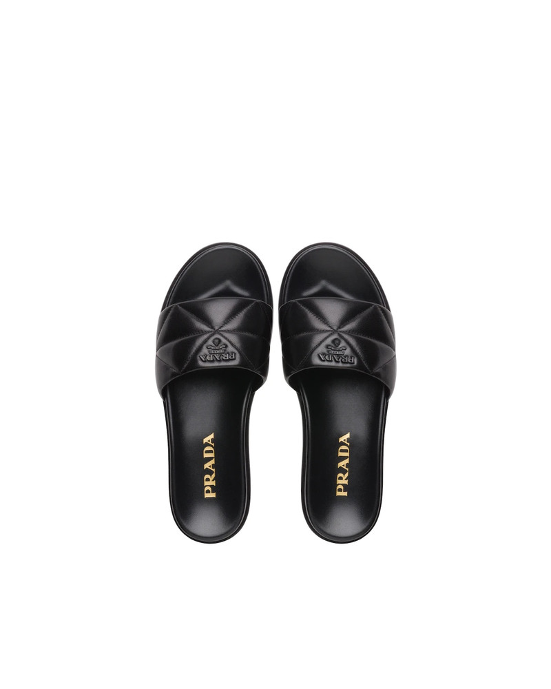 Nappa leather slides 4