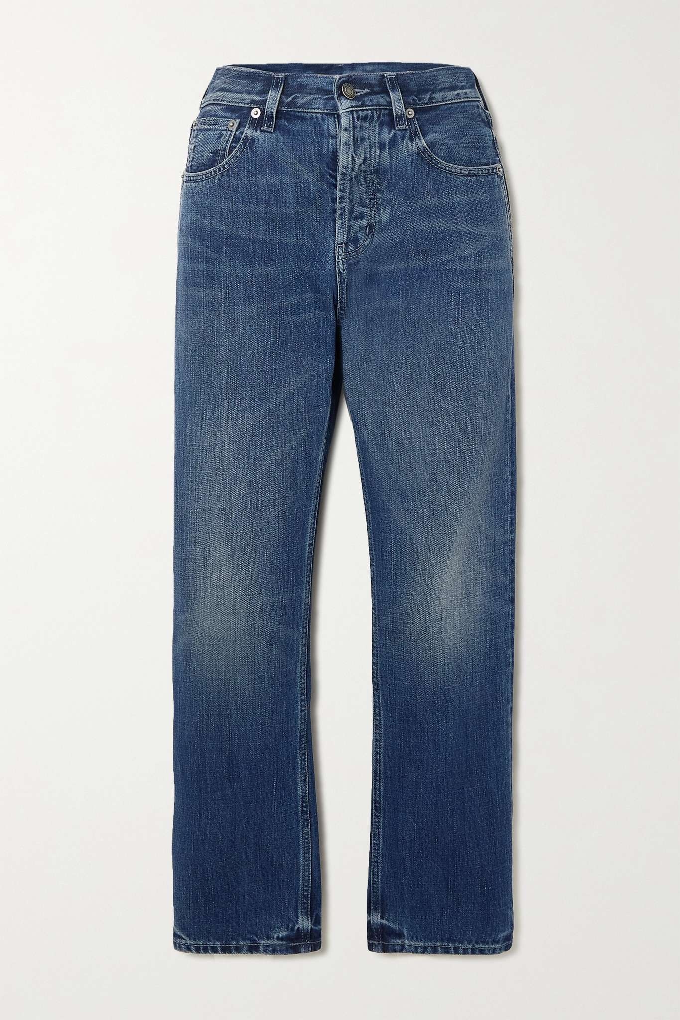 Cropped high-rise straight-leg jeans - 1