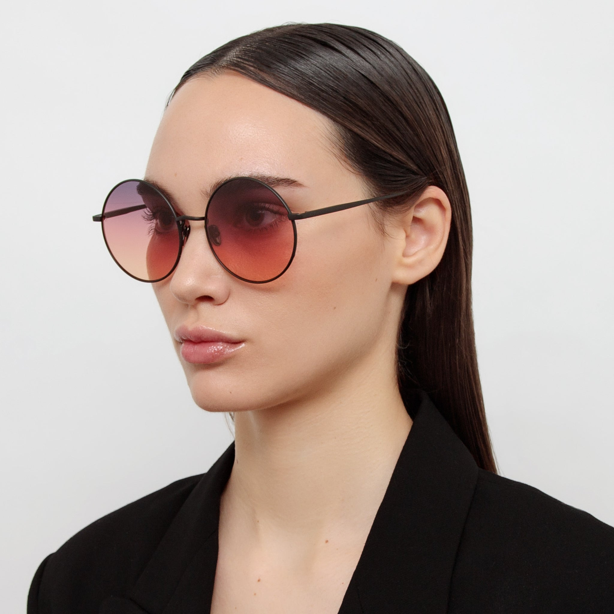 Bea Round Sunglasses in Matt Nickel - 2