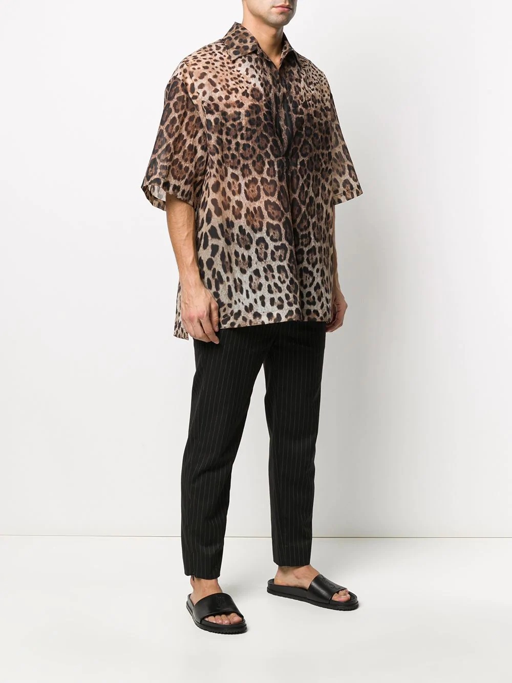 leopard print bowling shirt - 3