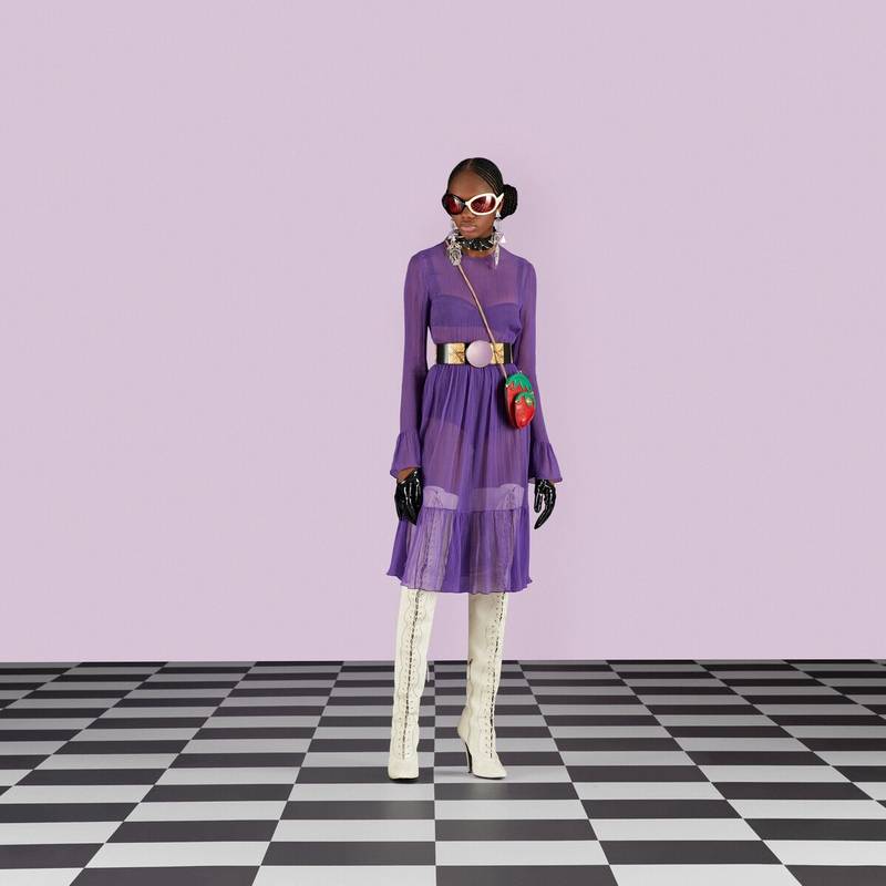 GUCCI Silk chiffon dress outlook