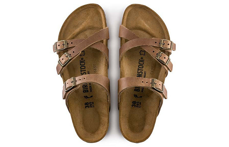 Birkenstock Franca Oiled Leather Narrow Fit Sandals 'Tobacco Brown' 1015931 - 4