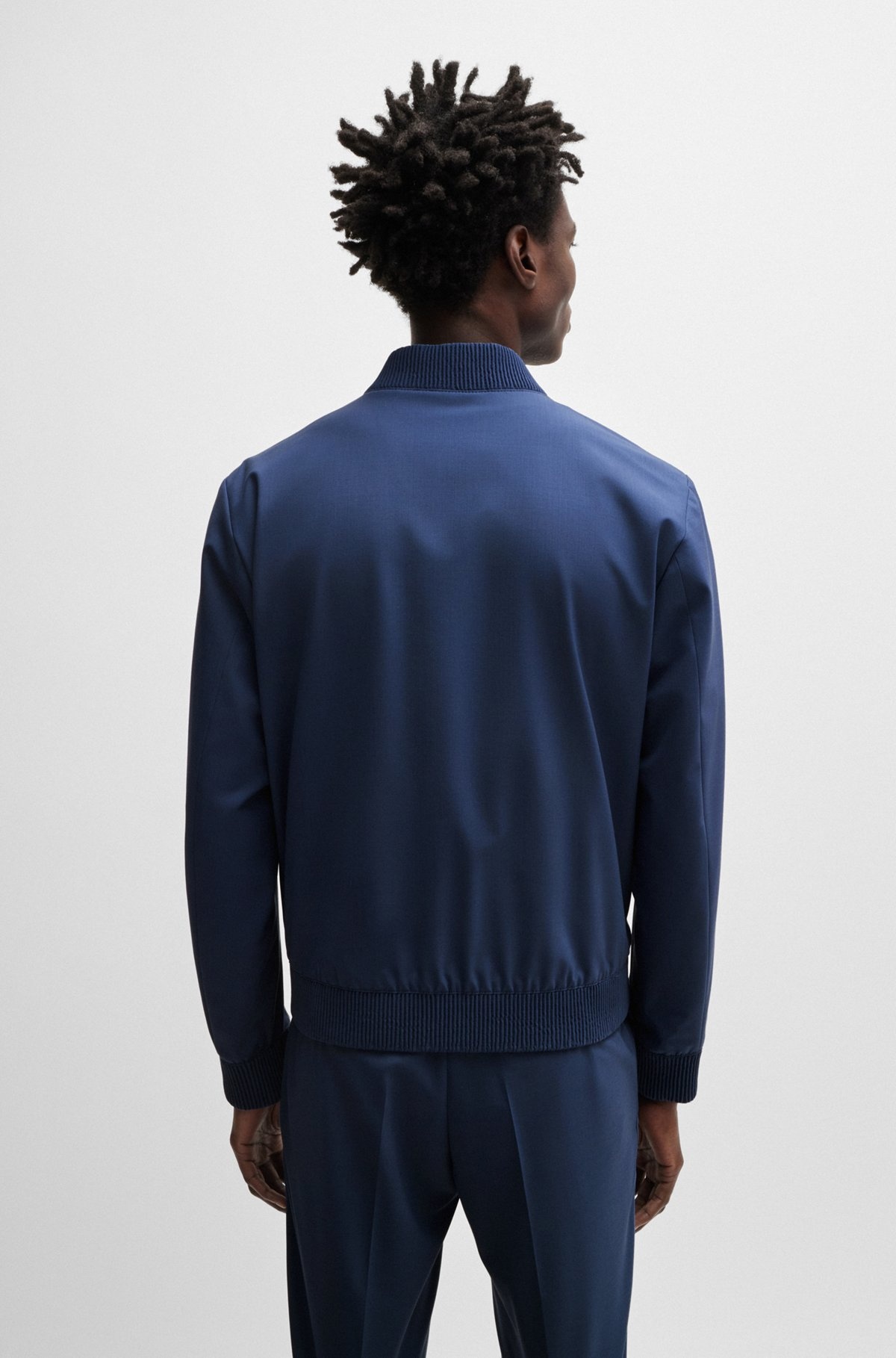 SLIM-FIT BLOUSON JACKET IN WOOL BLEND - 4