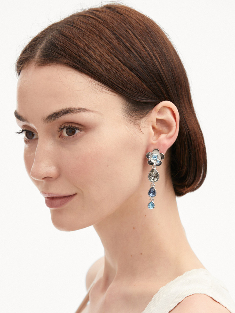 Oscar de la Renta FLOWER TEARDROP CLIP-ON EARRINGS outlook