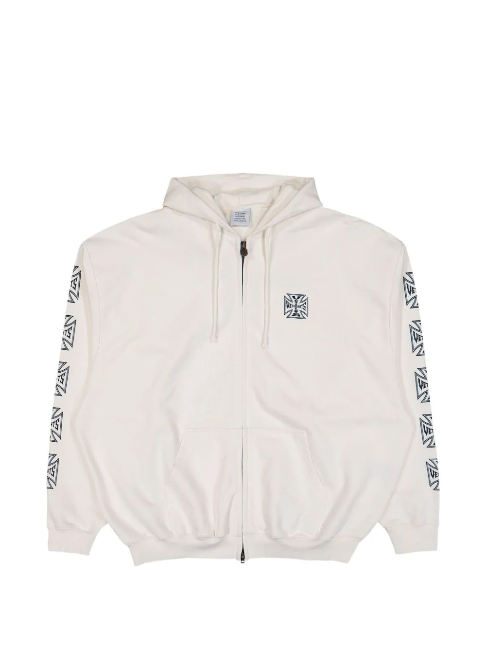 logo zip-up hoodie - 1