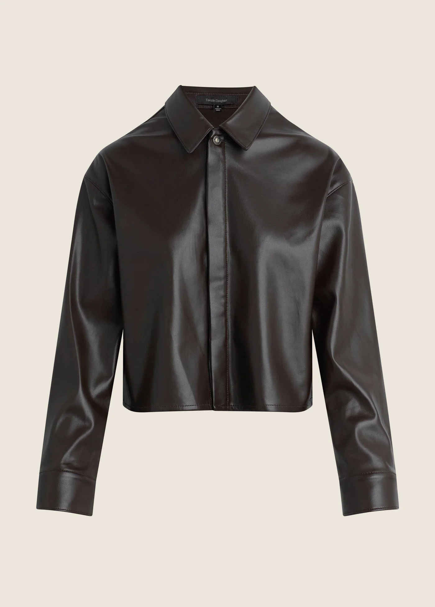 THE VEGAN LEATHER CROP BRADY SHIRT - 1