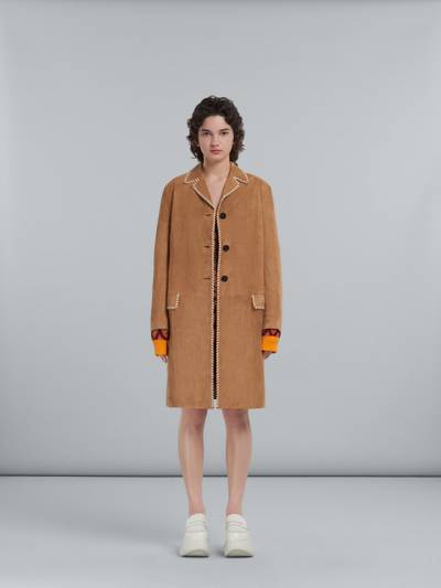Marni BROWN SUEDE COAT WITH NAPPA STITCHING outlook