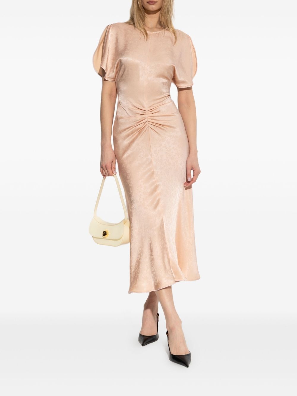 draped-detailing midi dress - 2