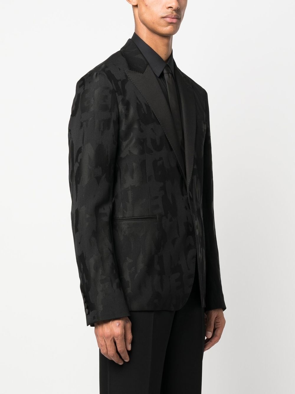 all-over logo-print blazer - 3