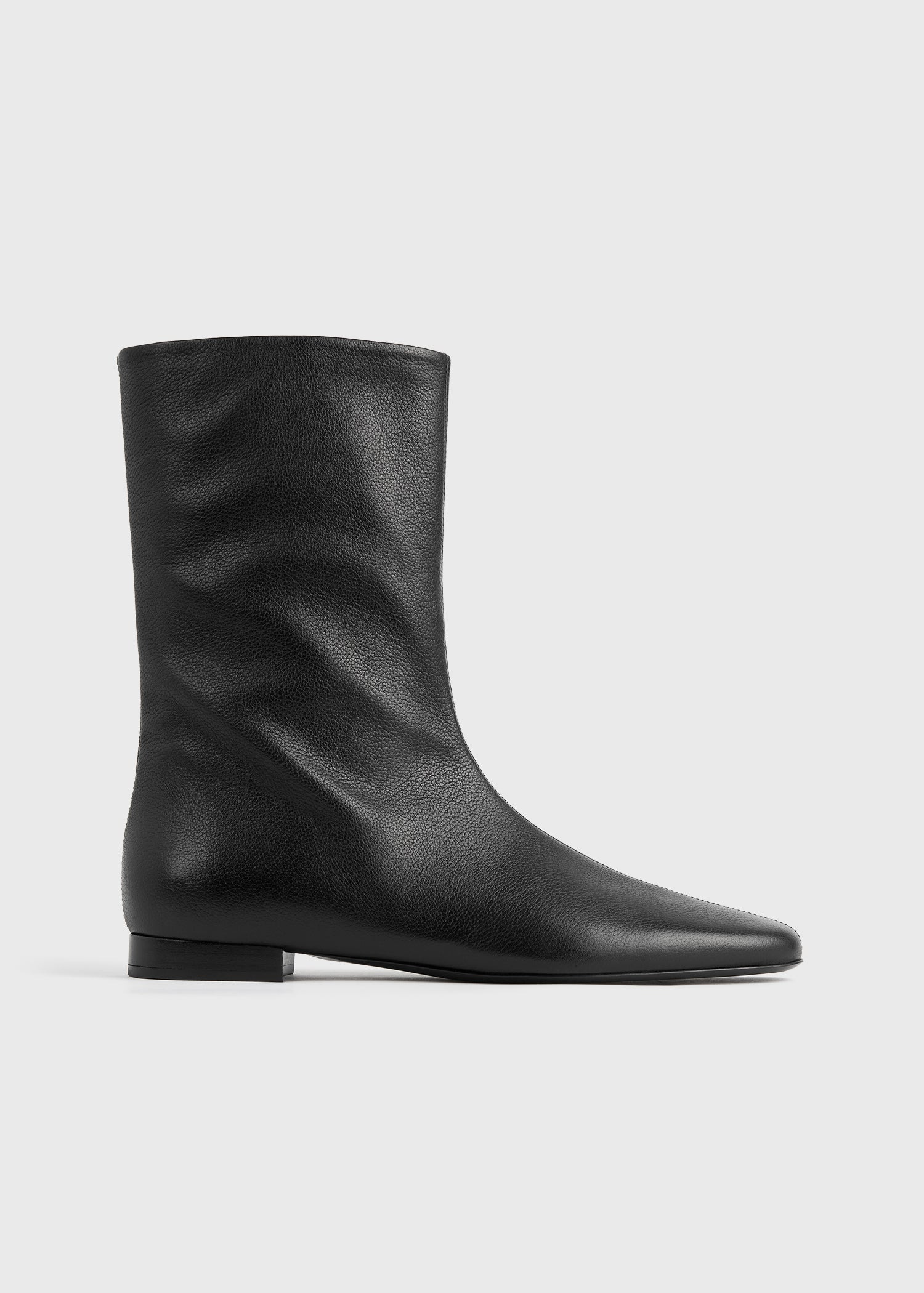Grained-leather ankle boots black - 8