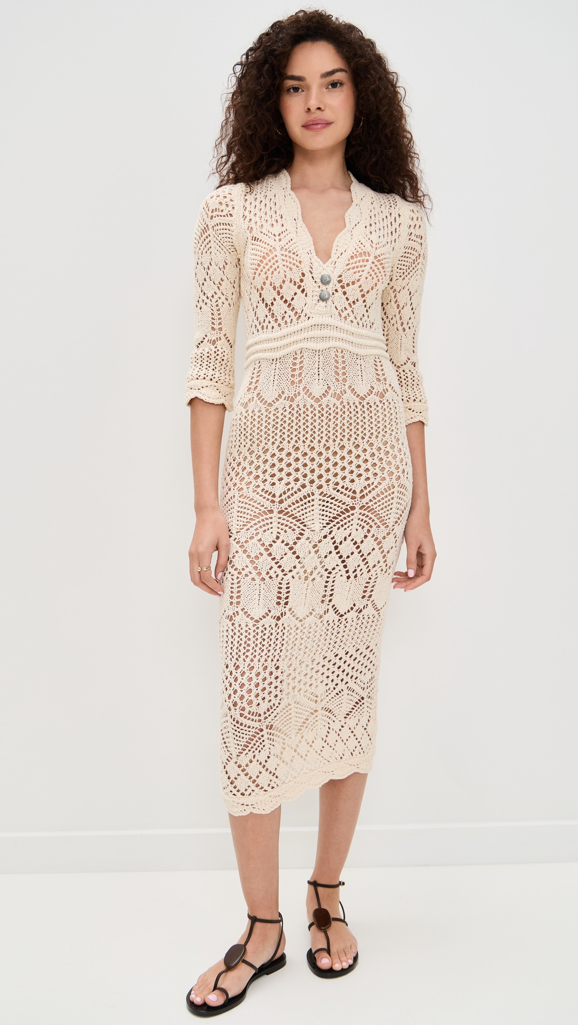 Dovie Mixed Pointelle Dress - 6