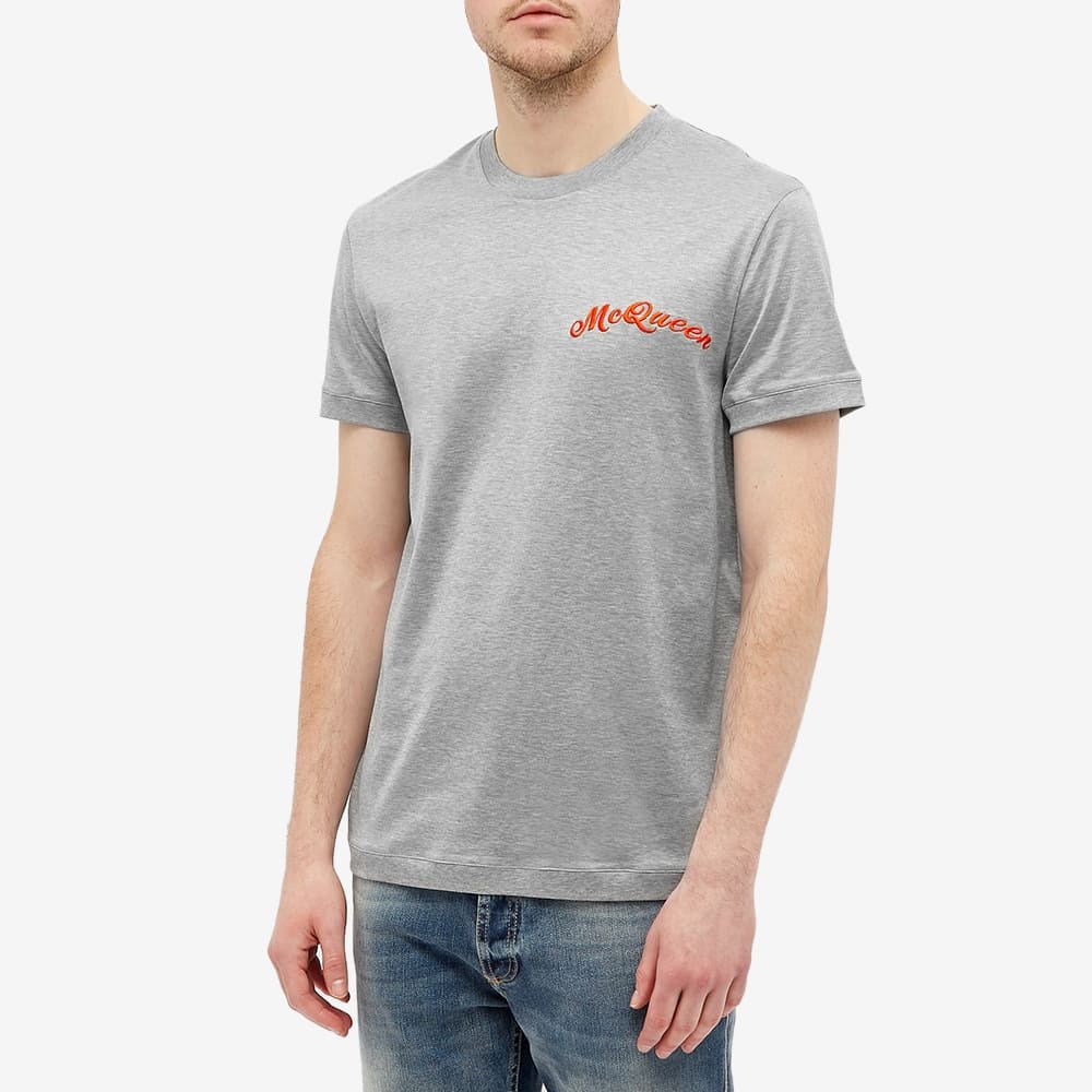 Alexander McQueen Logo Embroidered Tee - 4