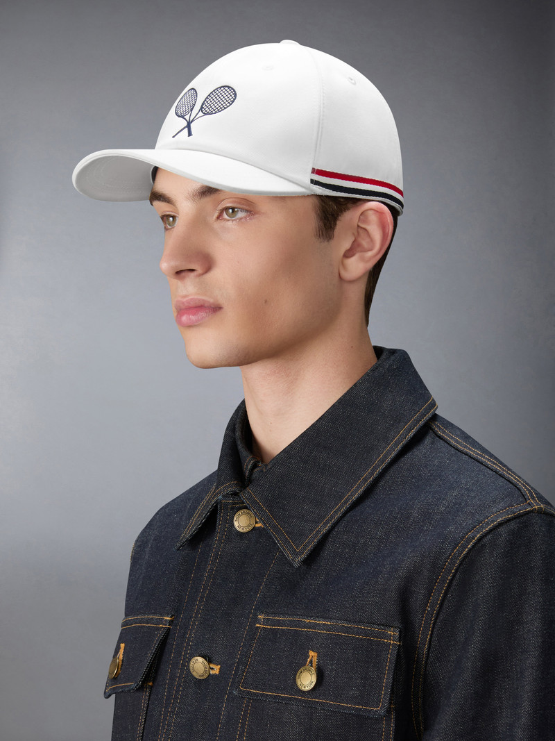 Thom Browne COTTON TWILL TENNIS RACQUET EMBROIDERY BASEBALL CAP outlook