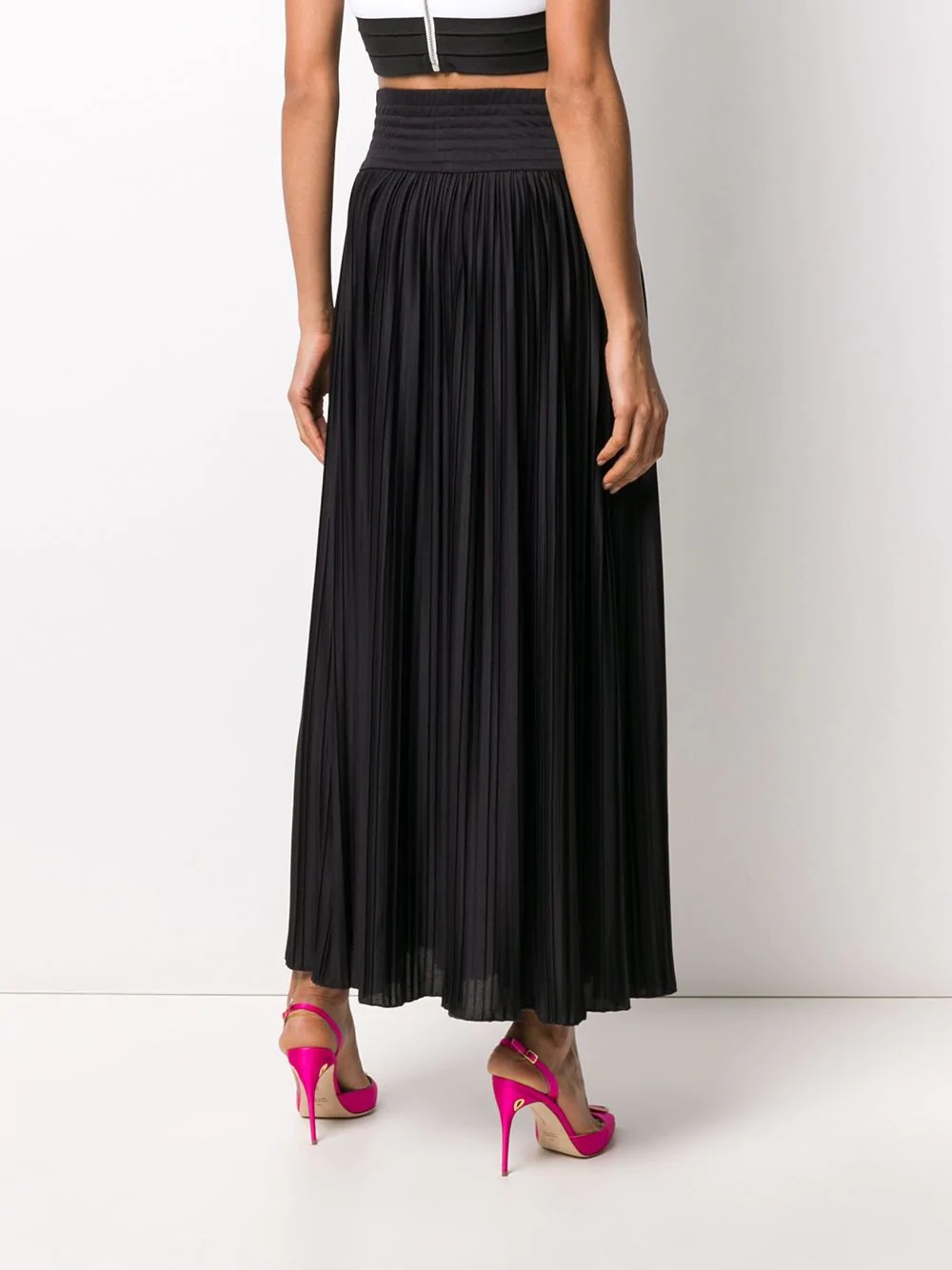 pleated side-slit skirt - 4