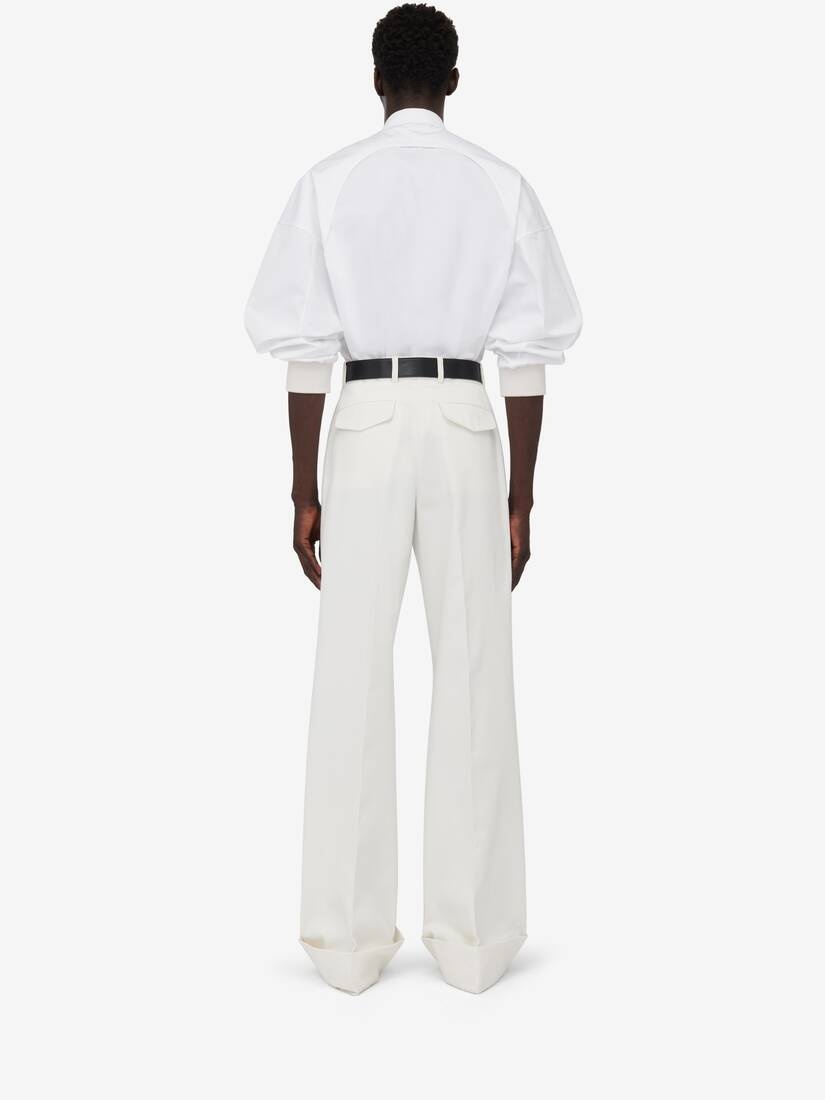 Men's Ribbed Cuff Shirt in Optical White - 4