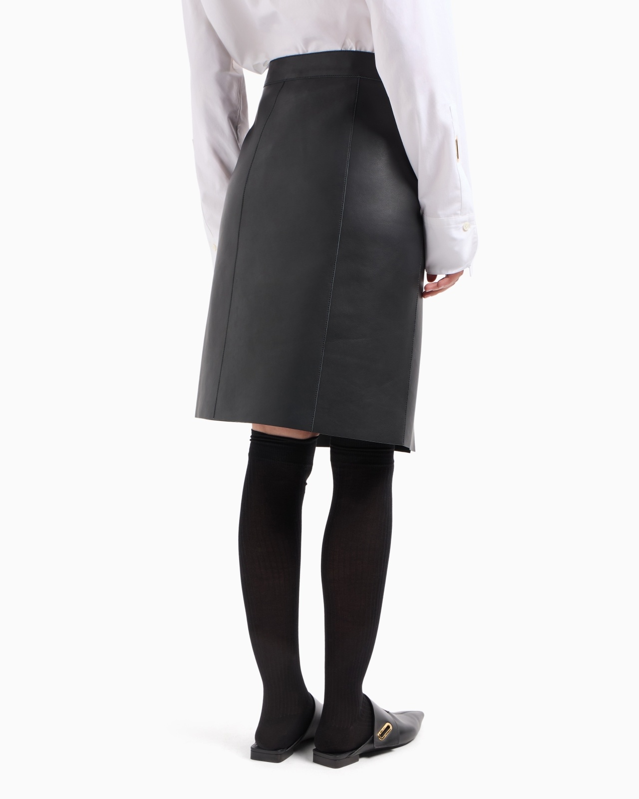 DAWN TO DUSK NAPPA LAMBSKIN WRAP SKIRT - 3