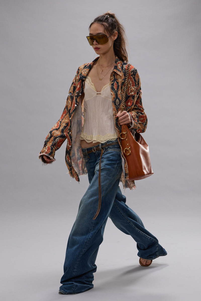 R13 SHREDDED SEAM DROP NECK SHIRT outlook