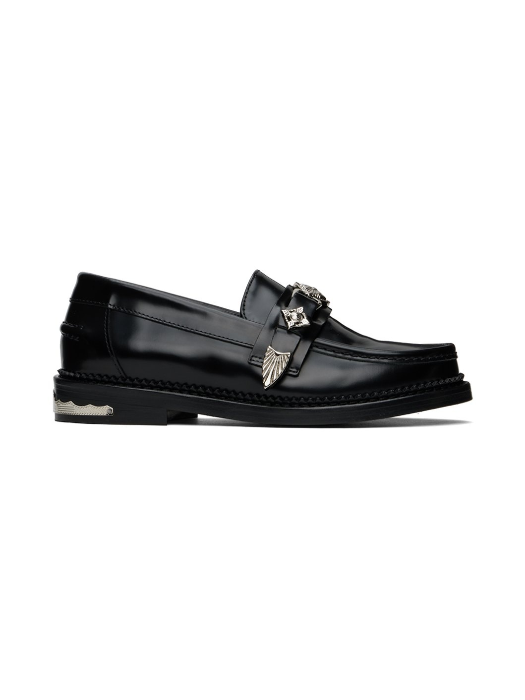 SSENSE Exclusive Black Metal Loafers - 1