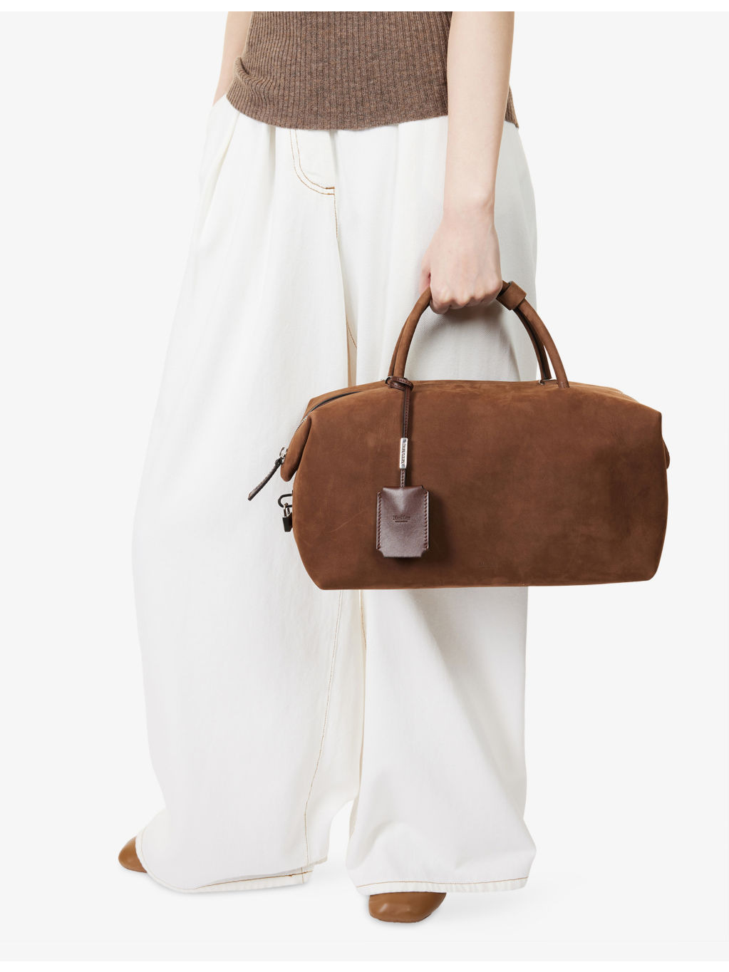 Brand-Embossed Large Nubuck-Leather Tote Bag - 3