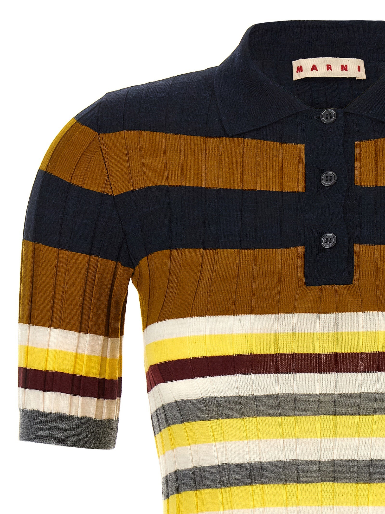 Ribbed Wool Shirt Polo Multicolor - 3