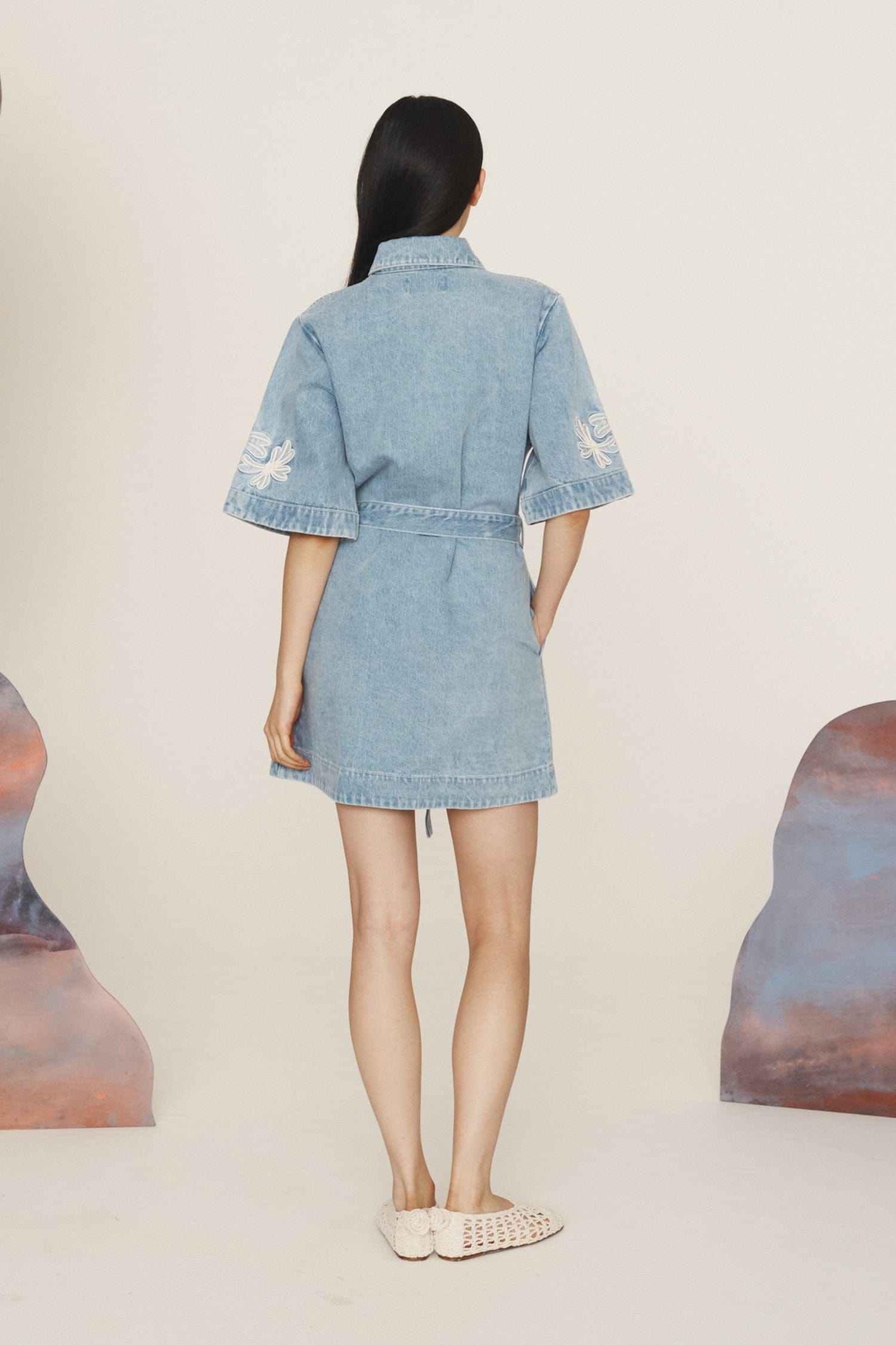 Charlene Denim Mini Dress - 4