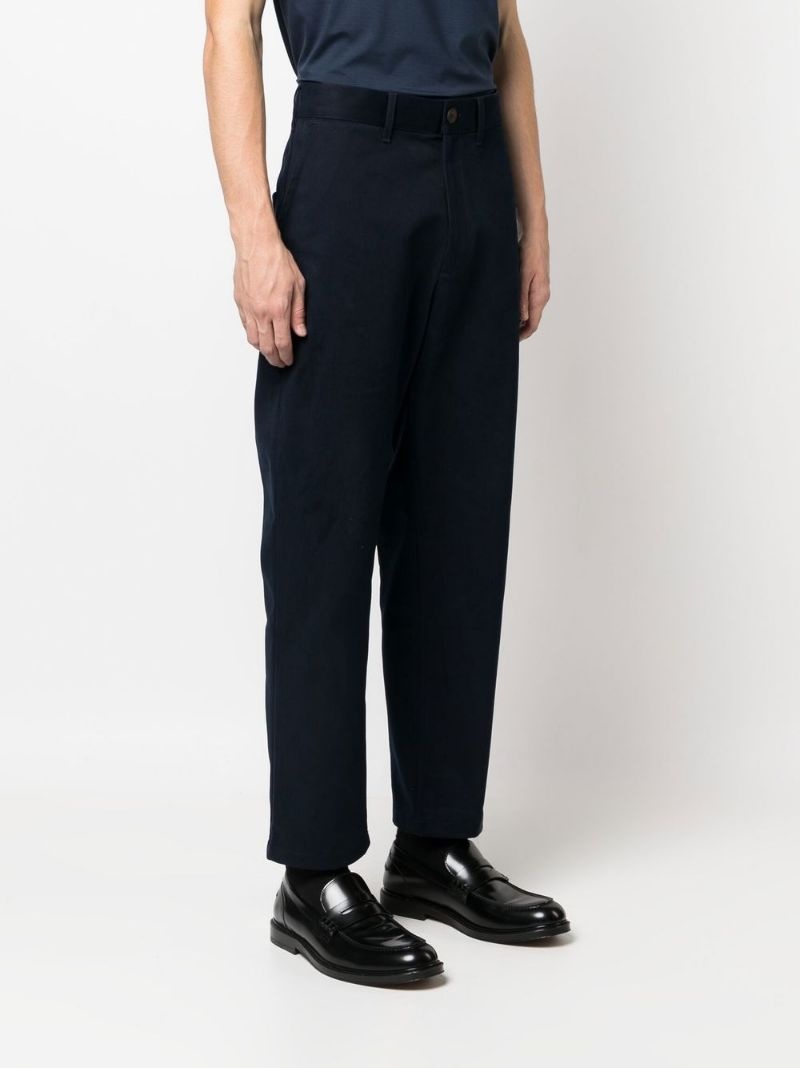 high-waisted cotton trousers - 3