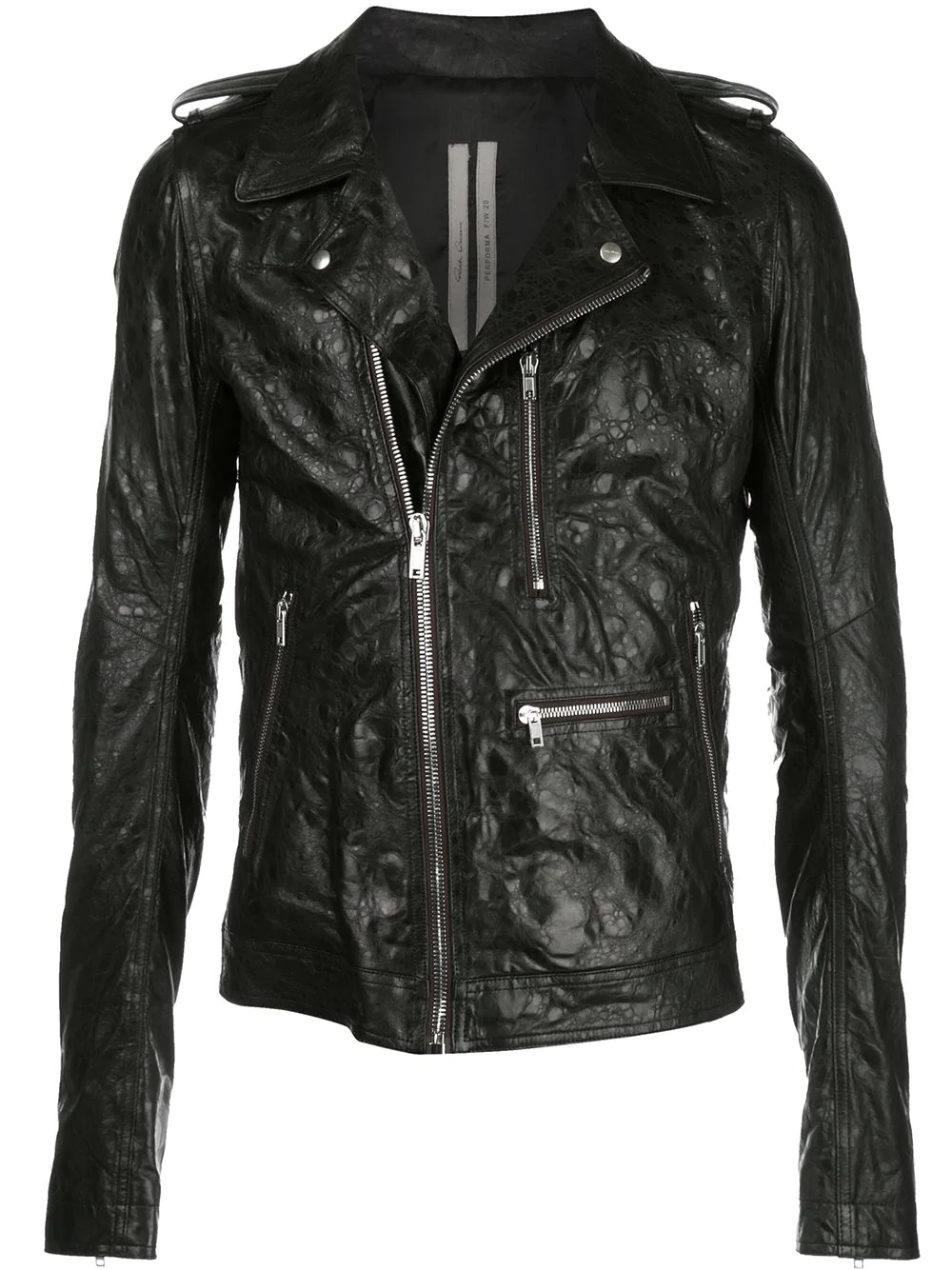 pebble effect leather jacket - 1