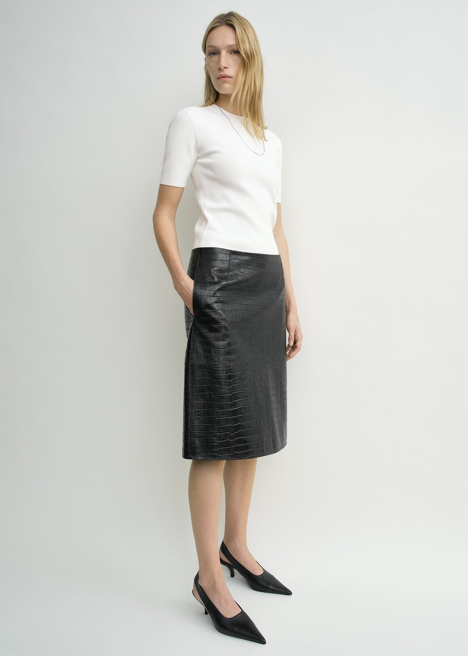 Compact knit tee optic white - 3