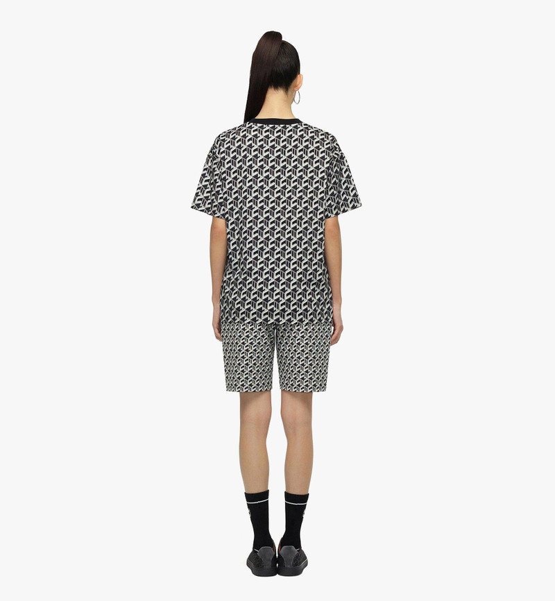 MCM Women’s Cubic Monogram Print T-Shirt in Organic Cotton outlook