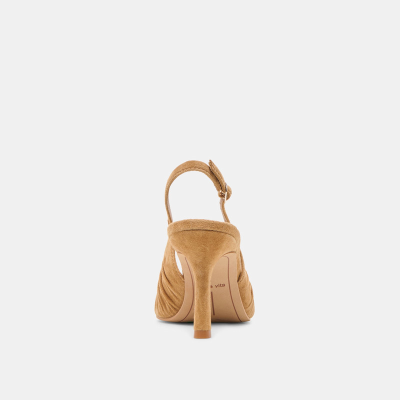 KEIRA HEELS LT BROWN SUEDE 7