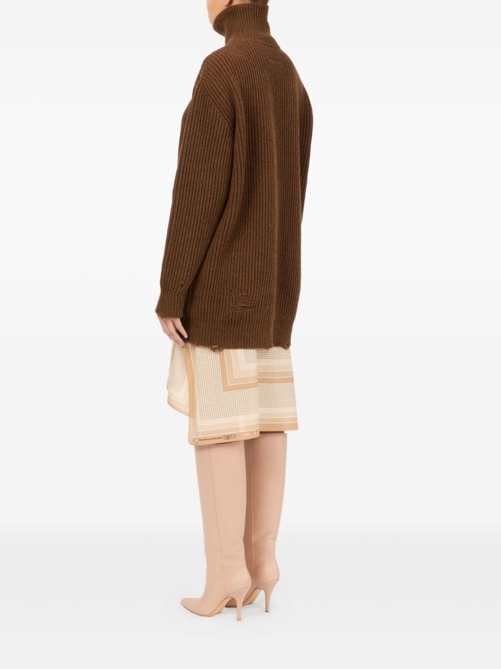 ribbed zip-up cardigan - 5