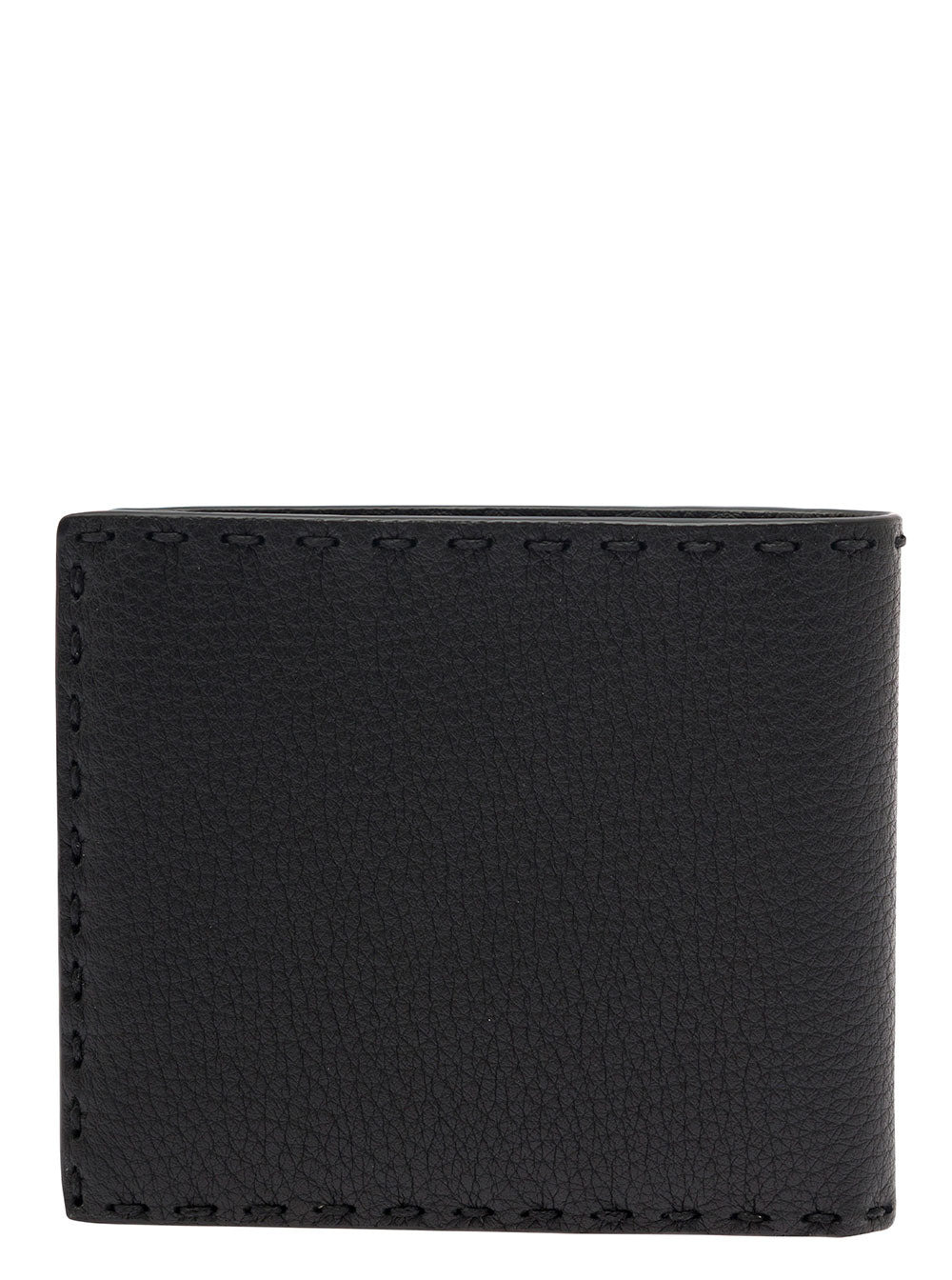 Fendi Men 'Selleria' Black Bifold Wallet With Fendi Lettering In Leather Man - 4