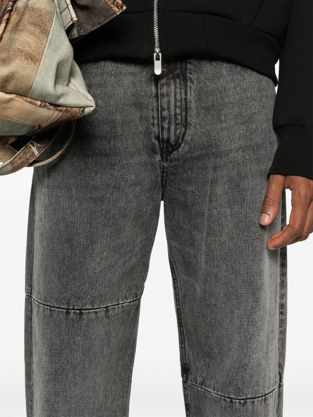 panelled straight-leg jeans - 5