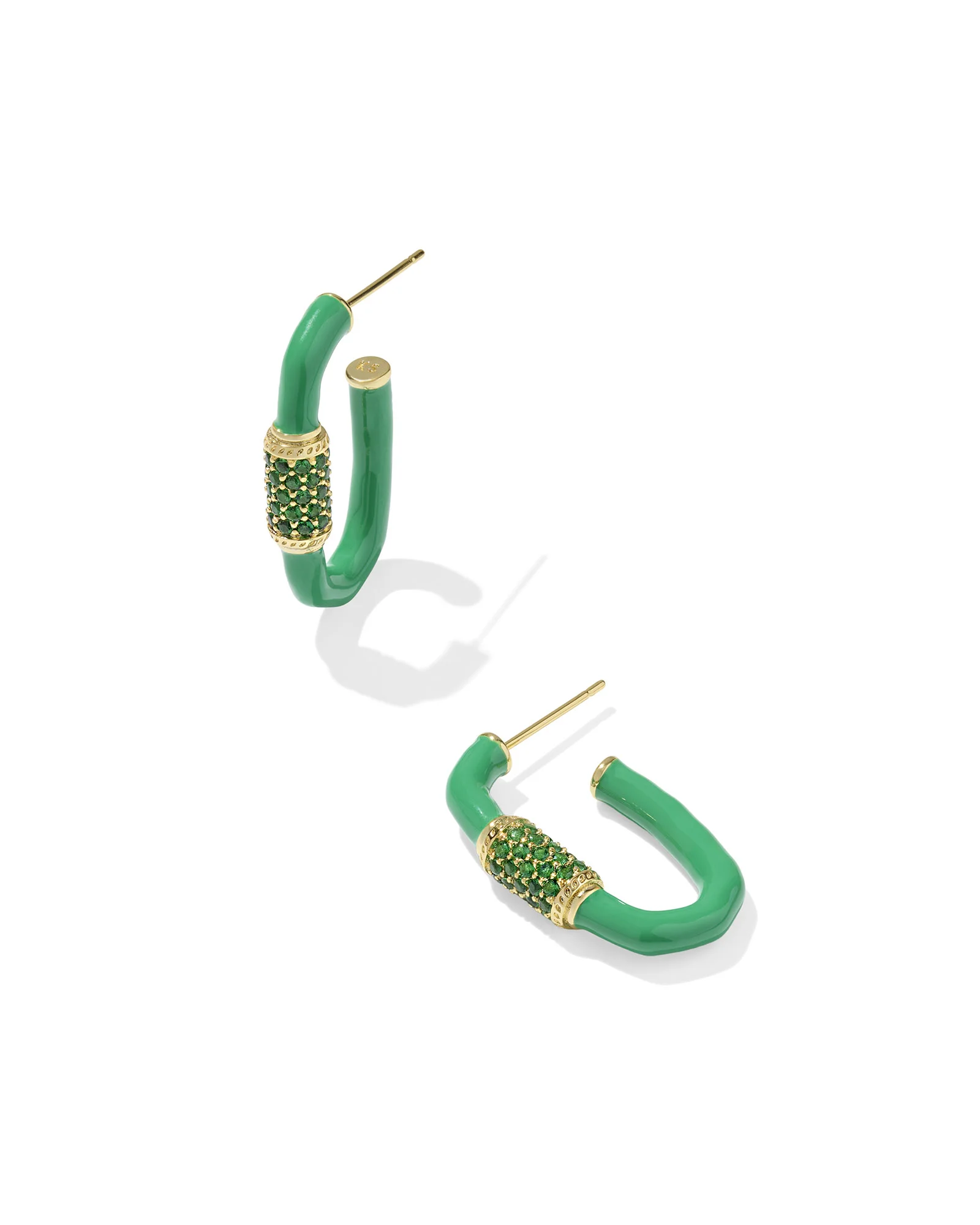 Emery Gold Enamel Hoop Earrings - 1