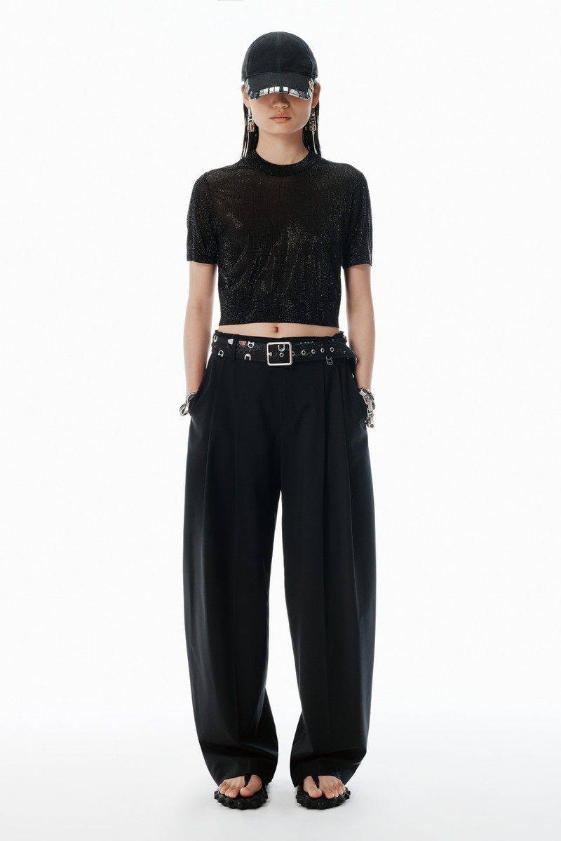 Alexander Wang Black Clear Bead Hotfix Crewneck Tee outlook