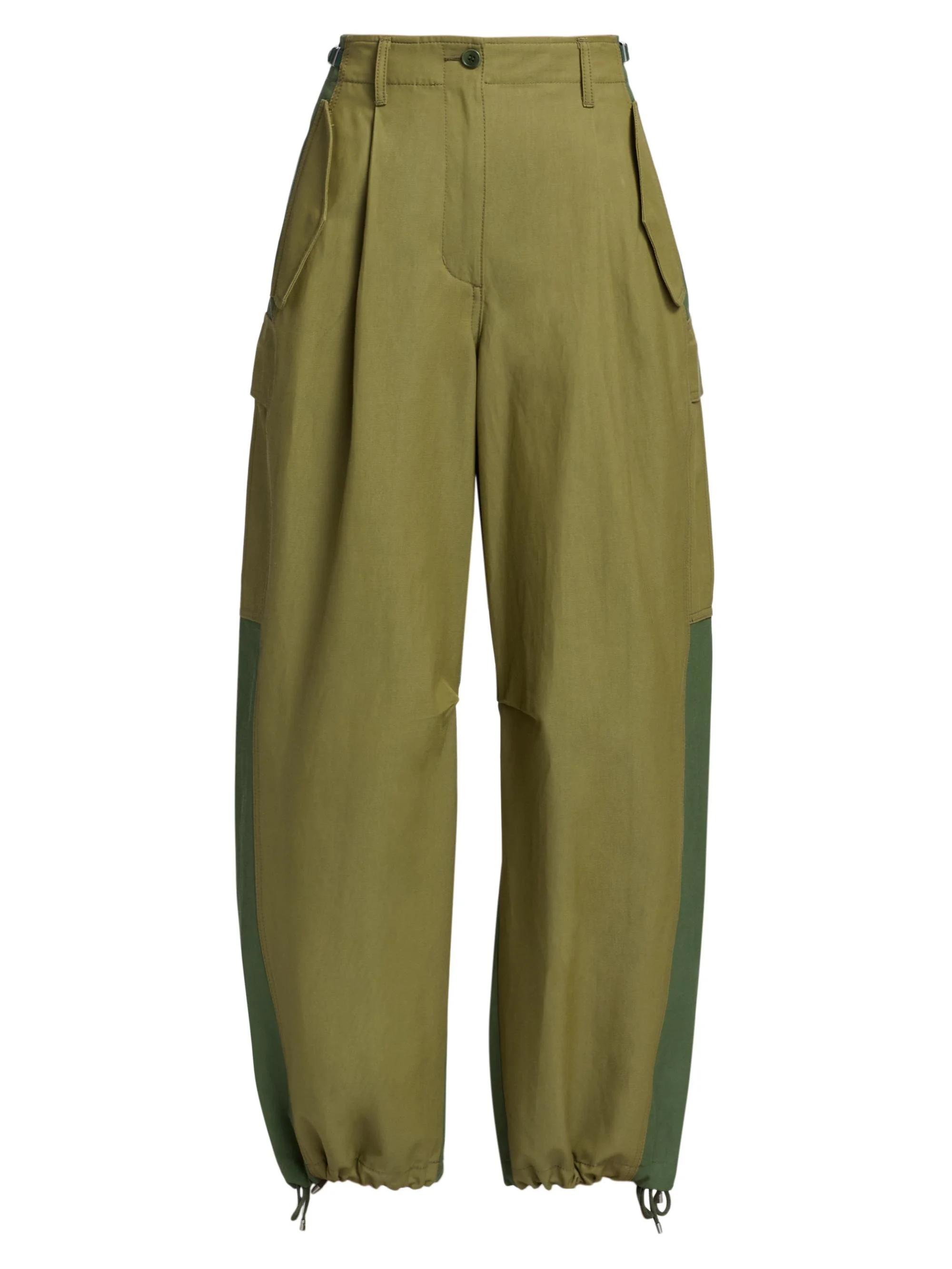 Women's Colorblocked Utility Cargo Pants - Olive Pine - 1