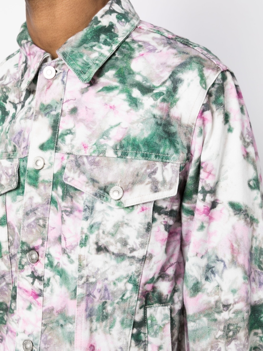 abstract-print shirt jacket - 5