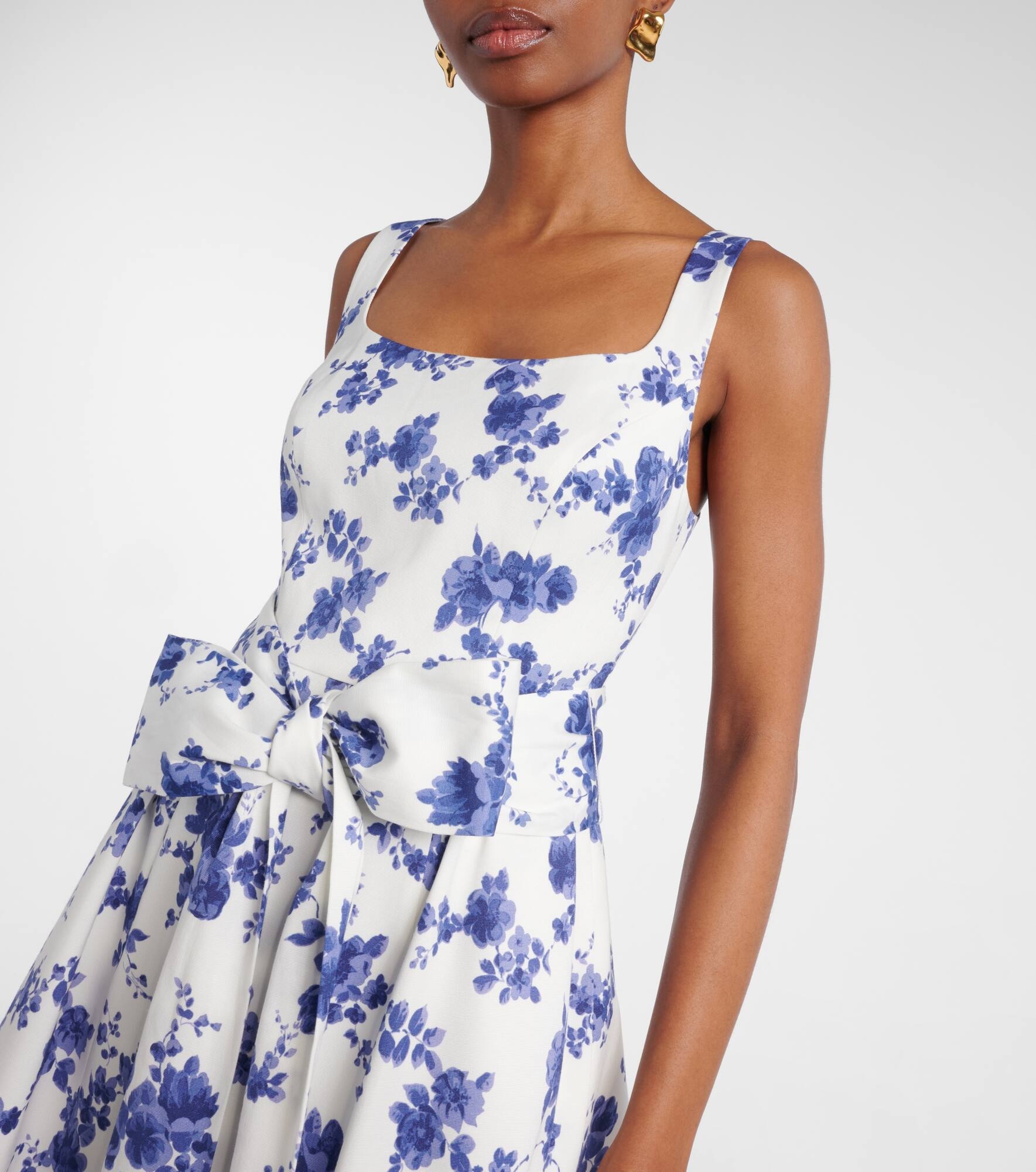Floral faille midi dress - 4