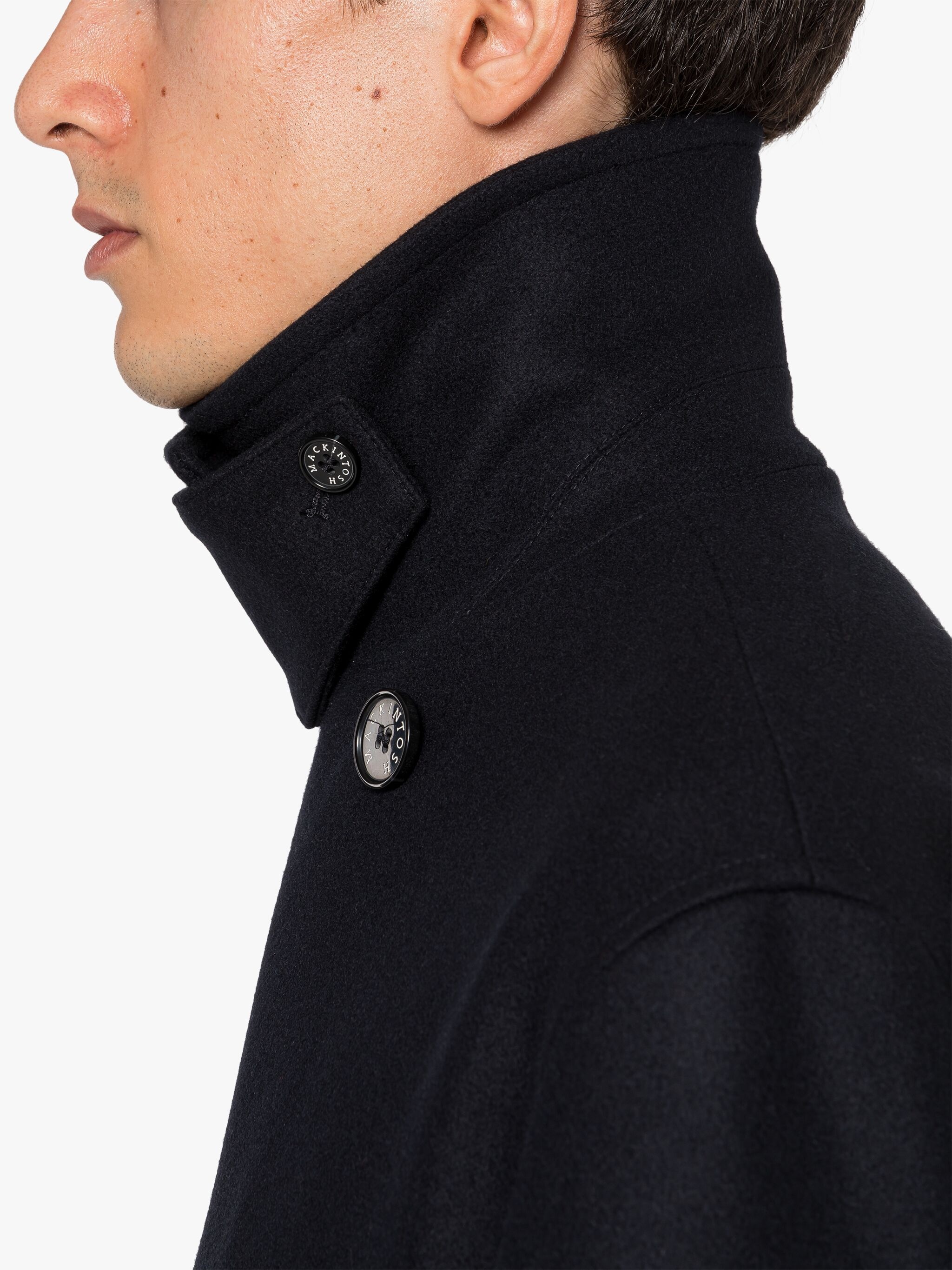 HUMBIE NAVY WOOL PEA COAT - 6