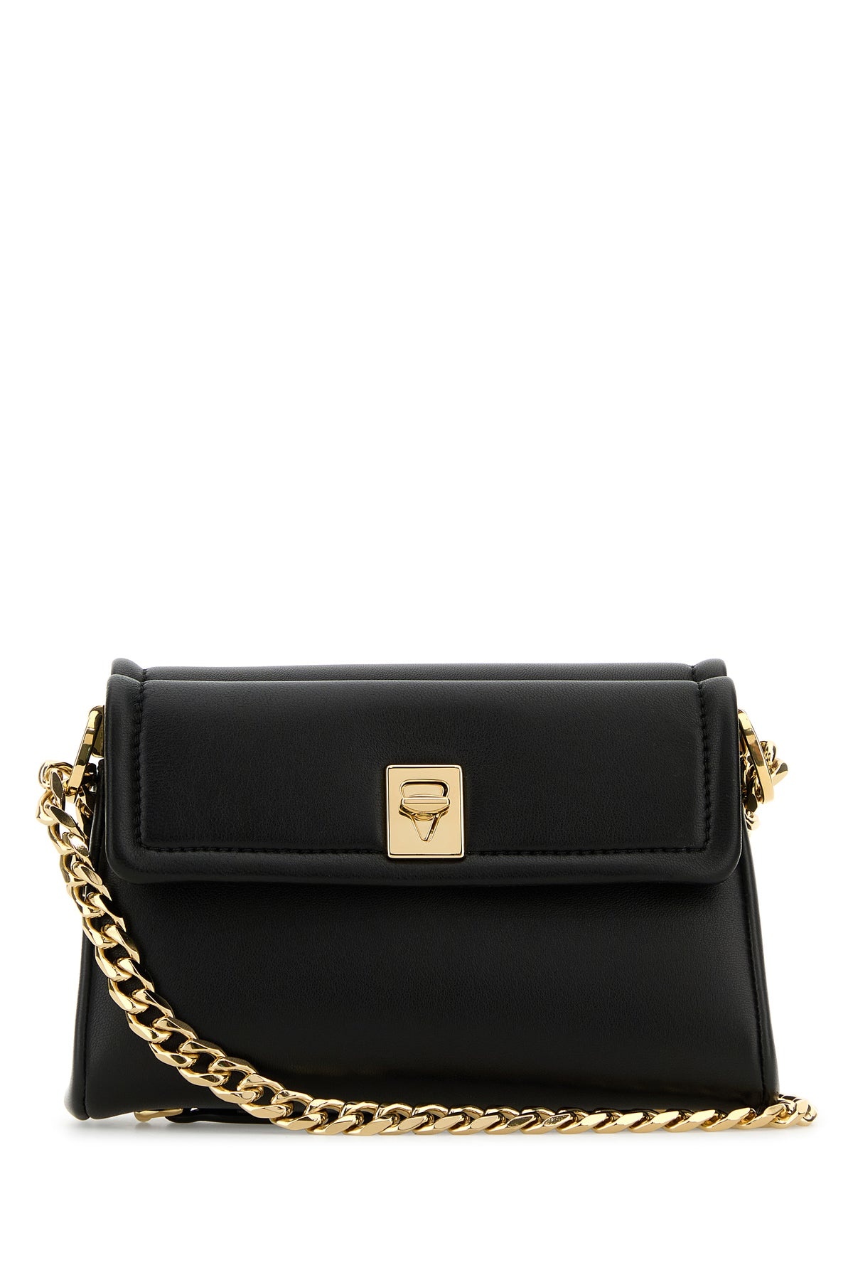 Black leather VLogo shoulder bag - 3