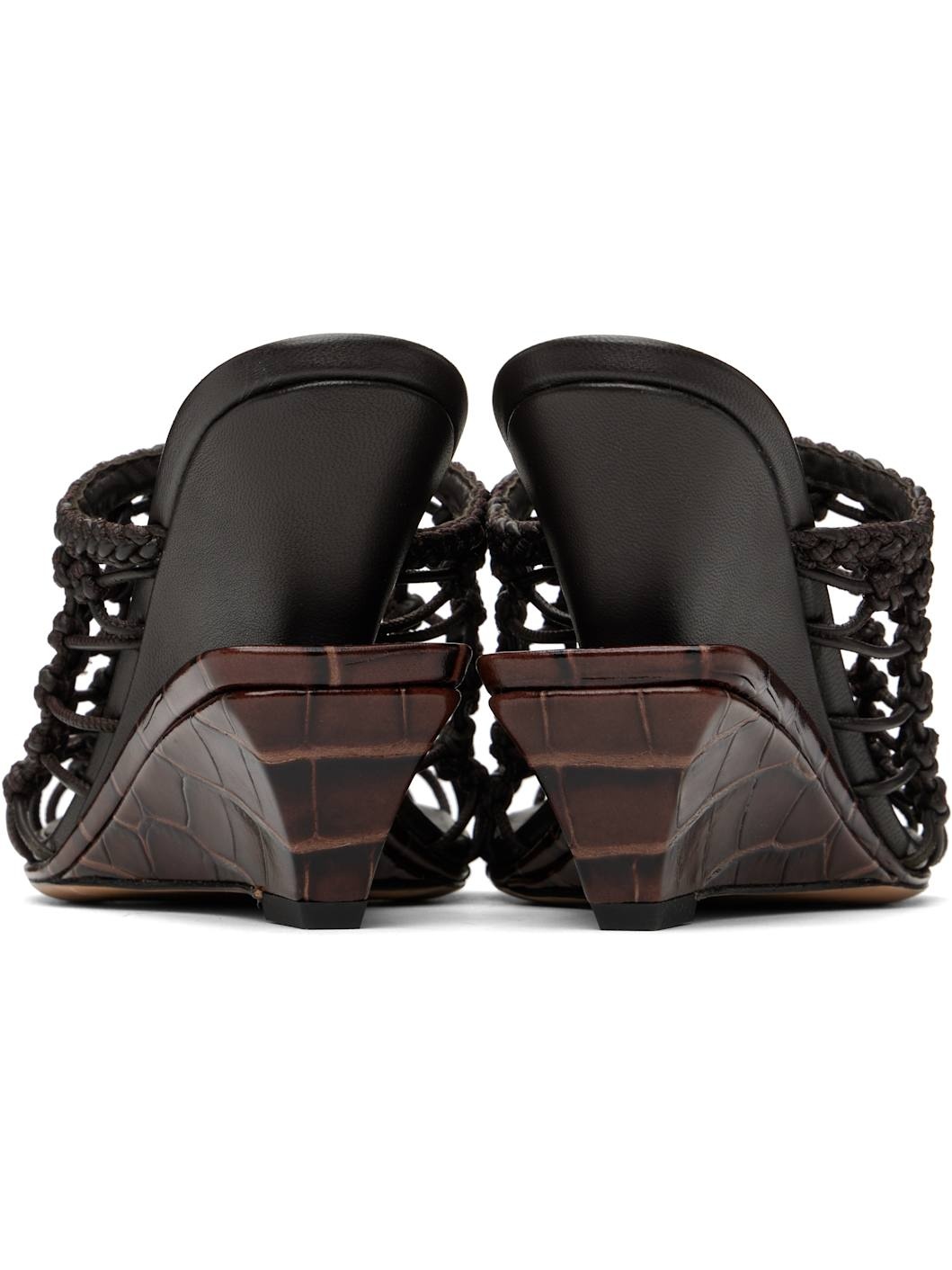 Brown La Croisière 'The double woven' Mules - 2