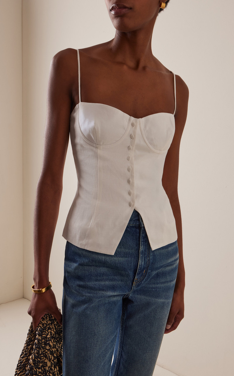 Air Linen Underwire Corset Top white 3